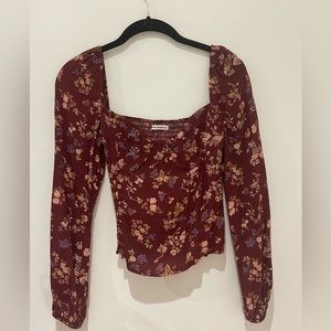 Reformation maroon floral top